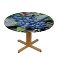 thumbnail image 3 of HAOXIT Flower Garden Tablecloth Spring Blooming Flowers Wooden Board Round Table Cloth Protector Proof Table Cover 54-58, 3 of 8