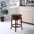 thumbnail image 2 of Bowery Hill 25" Contemporary Wood Swivel Counter Stool in Brandy Brown/Black, 2 of 3