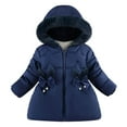 thumbnail image 2 of Spazoro Kids Girls Jackets, Fall Winter Long Sleeve Hooded Zipper Warm Coats for Child Girls Boys Dark Blue Size 18 Months, 2 of 4