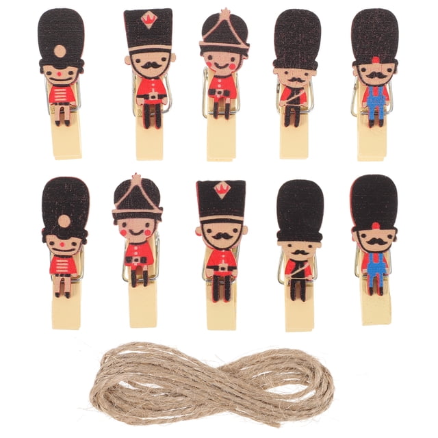10Pcs Wooden Clothespins Small Craft Photo Clips Photo Display String with Clips for Photo Clothing