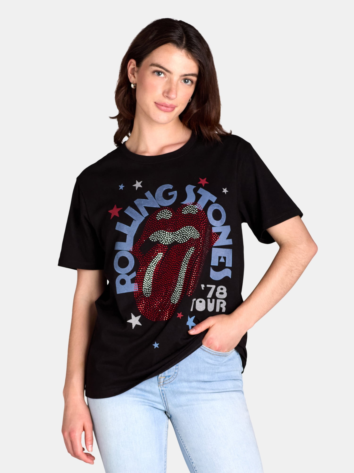 Walmart Womens Rolling Stones Tshirt Time Tru Women's Rolling