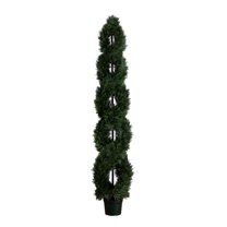 Nearly Natural 7ft. Double Pond Cypress Spiral Topiary UV Resistant (Indoor/Outdoor)