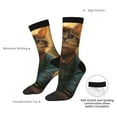 thumbnail image 4 of Disketp Sunflower Meditating Cat Unisex Crew Socks Lightweight Breathable Ventilation Ankle Socks, Mid-calf socks for Daily, 4 of 6