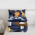 thumbnail image 5 of Erosebridal Lions Giraffe Elephant Queen Comforter Set,Jungle Animals Bedding Comforter Set For Boys, Reversible 3-Piece, 5 of 7
