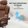 thumbnail image 6 of WXJHL Ergonomic Office Chair High Back Cushion Lumbar Back Support Computer Chairs with Footrest and Lumbar Support PU Leather Office Reclining Chair Gameing Chair Desk Chair（Brown）, 6 of 6