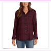 Jessica Simpson Petunia Button-Up Shirt XXL/Wine/Black Plaid