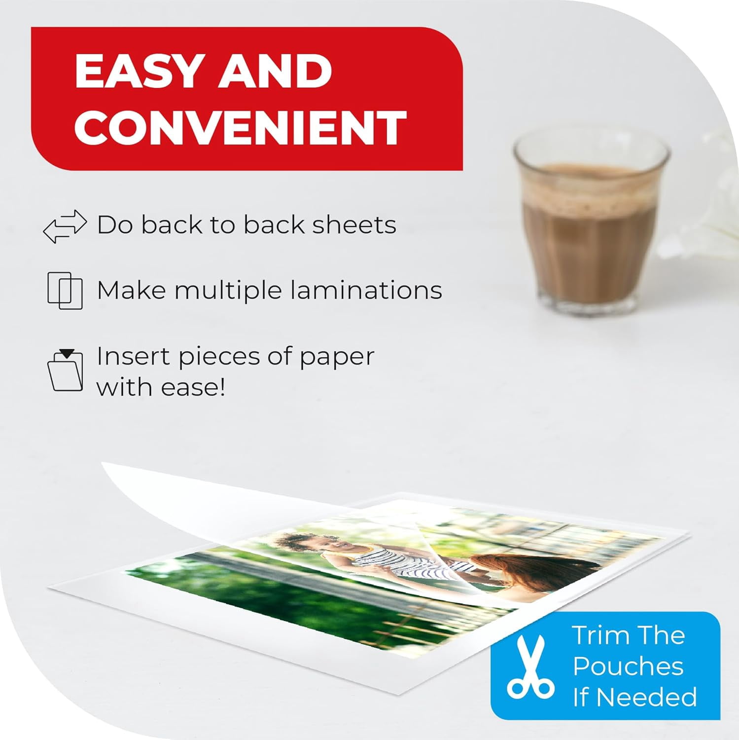 Simply Cool 3MIL Thermal Laminating Sheets (100 Count) 9x11.5 inch, Dry-Erase Friendly Laminating Pouces, Compatible with Laminators Crystal, Clear Laminated Finish
