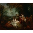 thumbnail image 2 of Jean-Antoine Watteau 24x20 Gold Ornate Framed and Double Matted Museum Art Print Titled - Garden Party, 2 of 4