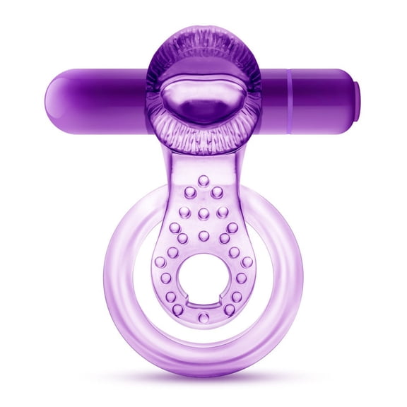 Eden Rechargeable Vibrating Double Strap Penis Ring, Purple