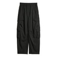 thumbnail image 1 of Kalauyu Men's Baggy Cargo Pants Elastic Waist Drawstring Cargo Pants Casual Joggers Hiking Pants with Pockets, 1 of 4