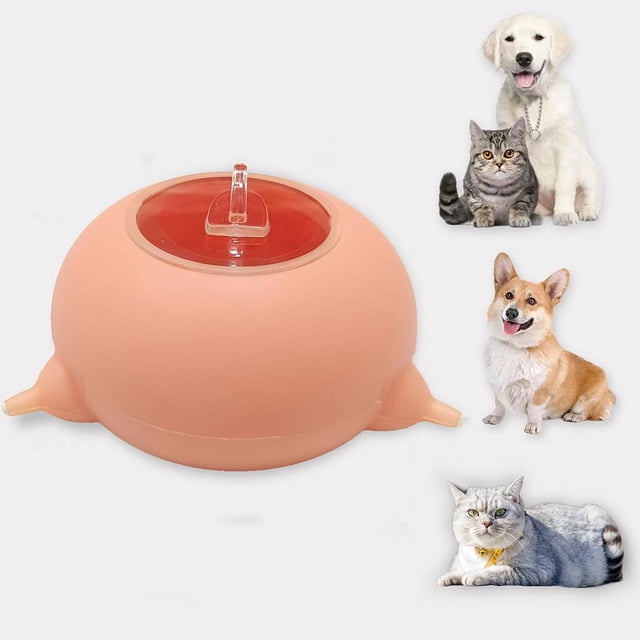 Tazón para animales Salvador Alimentador portátil de silicona para perros Alimentador de leche para cachorros Rosado