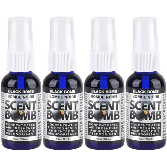 Scent Bomb Black Bomb Deodorizing Air Freshener Spray, 1 fl.oz., 4 Count, 4 Pack