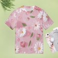 thumbnail image 4 of Floral Colorful Flower Women's T-Shirt Short Sleeve T Shirts Tops Tee Ladies Loose T, 4 of 6