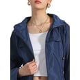 thumbnail image 5 of DARING DIVA Windbreaker Trench Coat Hooded Waterproof Jacket S Dark Blue, 5 of 6