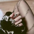 thumbnail image 2 of UBIUO Uñas postizas de leopardo con punta de aguja, 24 piezas de uñas postizas de moda para fiestas, cobertura total, uñas postizas mate con pegamento para mujeres y niñas., 2 of 5