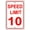 Color 590, variant on Speed Limit 10 MPH Miles Per Hour Red Letters Zone Slow Down Speeding Restriction Alert Attention Caution Warning Notice Aluminum Metal Tin 8"x12" Sign Plate