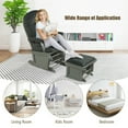 thumbnail image 6 of Demi Bonn Upholstered Glider and Nursing Ottoman, Comfort Rocking Chair with Ottoman, Wood Baby Glider and Ottoman Cushion Set with Padded Armrests for Nursing, Gray, 6 of 7