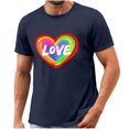thumbnail image 4 of Xihbxyly Short Sleeve Blouses for Men Crew Neck Hearts Print Soft and Comfortable T Shirt Lightweight Loose Fit Comfortable Casual Tunic Blouses Lightweight Tops & Blouses, 4 of 4