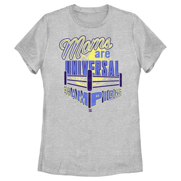 Women's WWE Moms Are Universal Champions  Graphic Tee Athletic Heather Medium