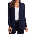 thumbnail image 2 of Women's Open Front Knit Cardigan Sweater Long Sleeve with Pocket Navy Blue L, 2 of 10