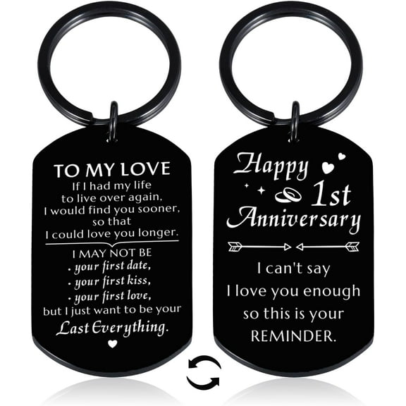 1st Anniversary Keychain, Valentine Husband Wife Gifts, Things to Get Your Boyfriend Girlfriend, One Year Anniversary Wedding Gifts, Wedding Gifts for Wife Husband, White Elephant Gifts for Adults