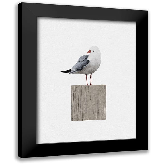Straatsma, Leah 12x14 Black Modern Framed Museum Art Print Titled - Seagull