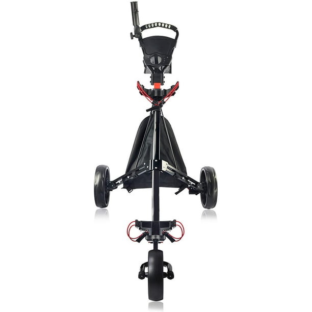 BOBOPRO Golf Push Cart 3 Wheels Folding with Umbrella Scorecard Drink