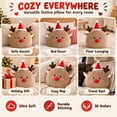 thumbnail image 7 of Plush Christmas Reindeer Throw Pillow with Santa Hat and Red Nose 15.74 inch Soft Cushion for Holiday Sofa Bedroom Winter Home Decor, 7 of 7