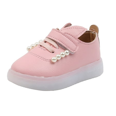 

Yinguo Kids Light Girls LED Shoes Sport Luminous Princess Sneakers Baby Children Baby Shoes Pink 21