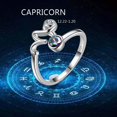 thumbnail image 3 of Zodiac Capricorn Ring 925 Sterling Silver Mystic Topaz Women December January Birthday Gift Astrology Horoscope Sign Christmas Jewelry Juwaliy, 3 of 8