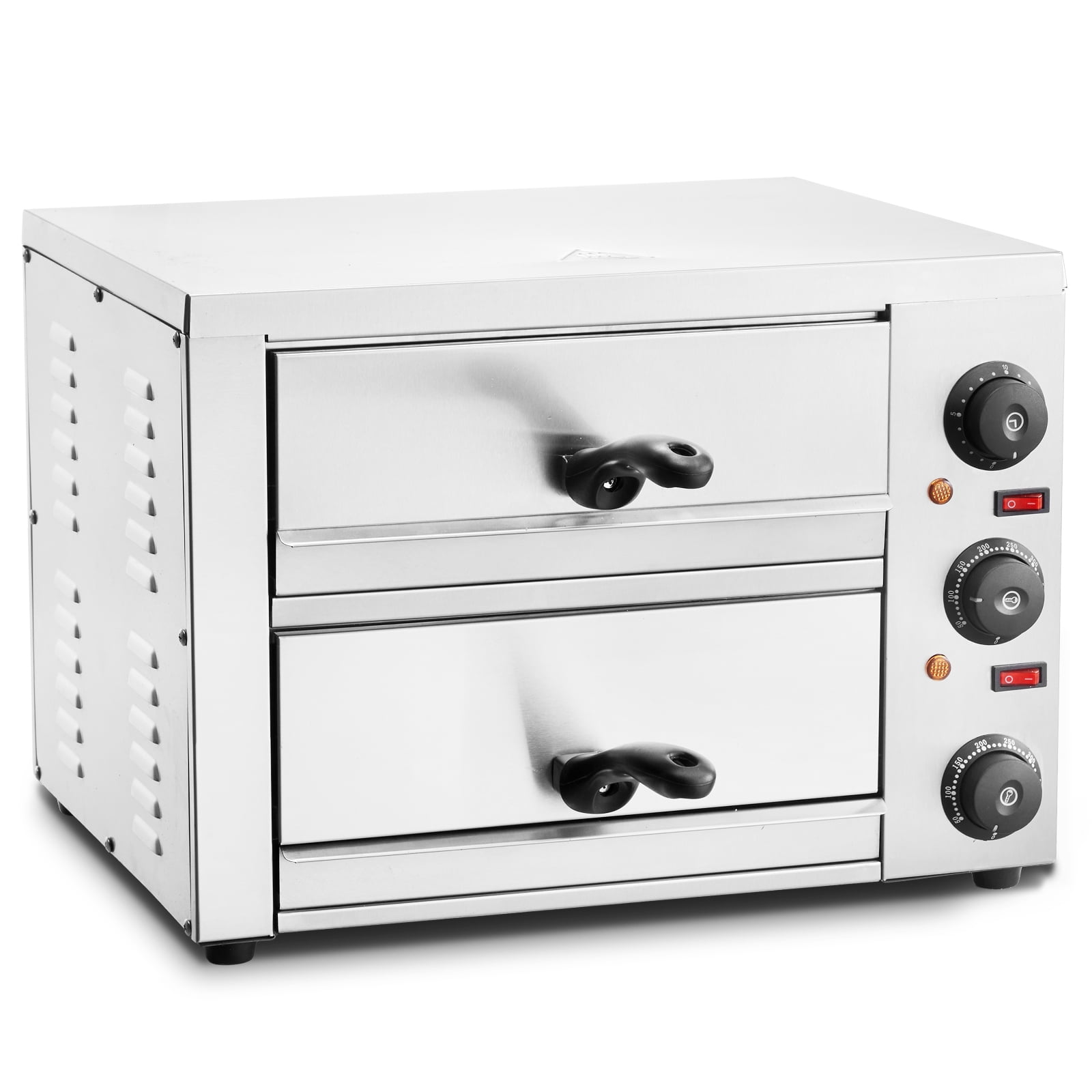 KFFKFF Countertop Electric Pizza Oven, 12-inch, 1700W, Features Temperature Adjustment & 0-120 Minute Timer, Equipped with Uniform Baking Technology & Simple-to-Clean Crumb Tray