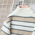 thumbnail image 5 of NAISIBABY Boys Cardigan Sweater, Long Sleeve Turtleneck Full Zipper Fashion Striped Knit Outwear White 5T, 5 of 9