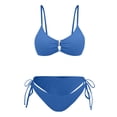 thumbnail image 4 of NMMUED Womens 2 Piece Bikini Sets Cheeky High Cut Bathing Suit Color Block Textured U-wire Swimsuits 2026 Blue M, 4 of 4