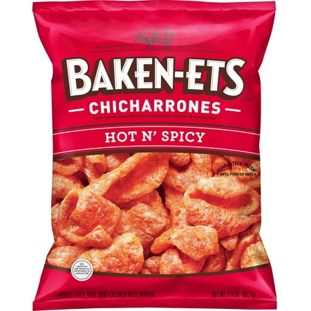 Baken-ets Chicharrones Hot'N Spicy Flavored Fried Pork Skins, 2.125 oz Bag