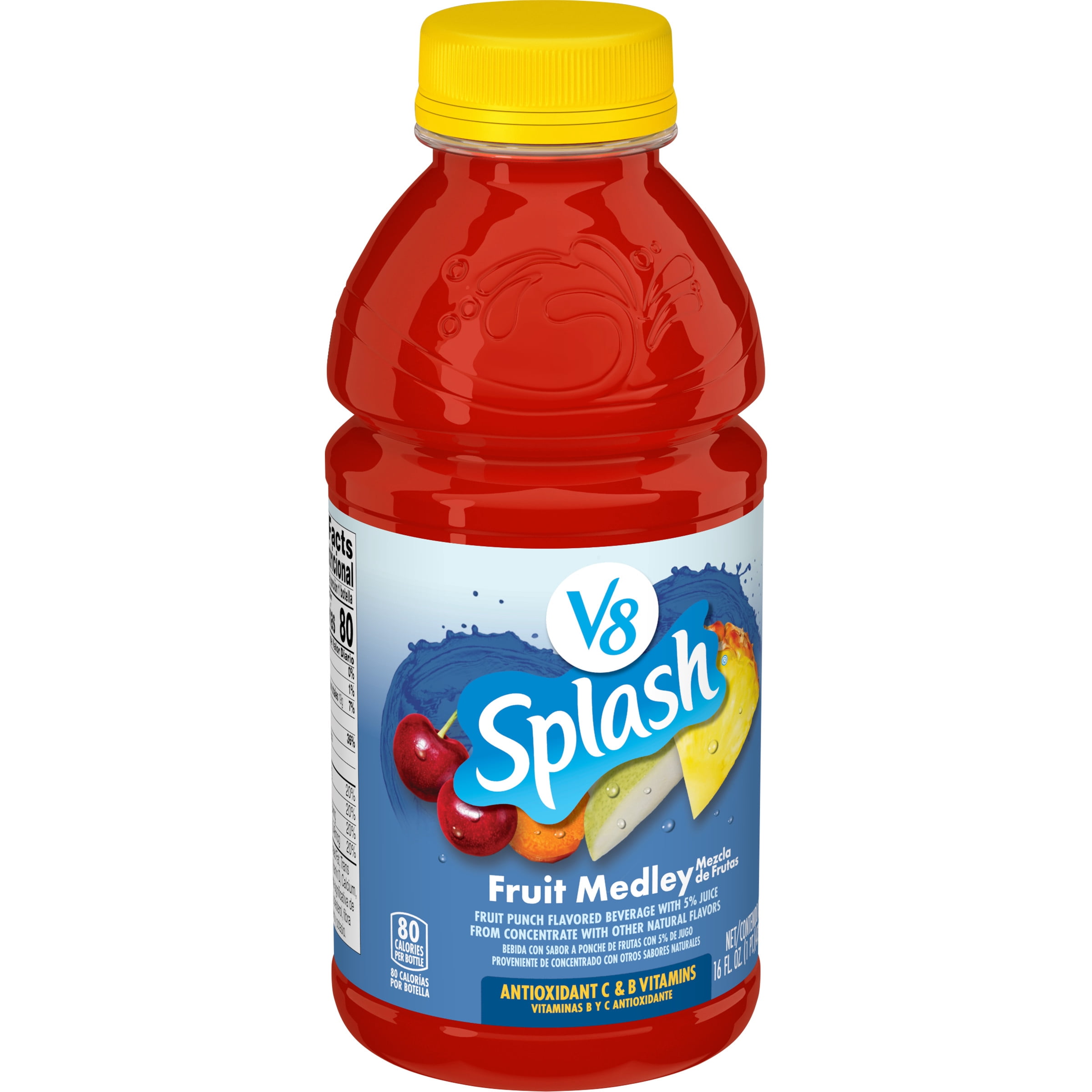 V8 Splash Fruit Medley Flavored Juice Beverage, 16 fl oz Bottle