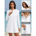 thumbnail image 3 of Sociala Womens Hoodie Swim Shirts Zipper Rash Guard UPF 50+ Swimsuit Tops with Pockets, 3 of 7