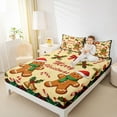 thumbnail image 4 of Homewish Kawaii Gingerbread Man Queen Sheet Set (4-Piece) Christmas Beige Brown Decor For Girls Kids, 4 of 7