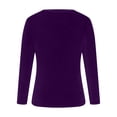 thumbnail image 5 of Jjayotai Women's Velvet Top, V Neck Long Sleeves Solid Casual Tunic Blouse, Loose Velour T-Shirt Pullover Tops, 2025 Trendy Clothes for Women Purple XXXL, 5 of 6