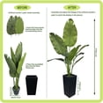 thumbnail image 2 of Artificial Traveler's Palm, 5FT, 1 or 2 plants, with black flower pots. Suitable for indoor and outdoor placement, such as offices, gardens and other spaces for decoration., 2 of 6