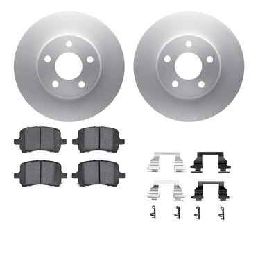 Dynamic Friction Company Front Geospec Brake Rotors with 5000 Euro Ceramic Brake Pads includes Hardware 4612-47004