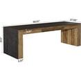 thumbnail image 2 of 86.6-Inch Long Computer Desk for 2 Person, Farmhouse Executive Desk with Wooden Tabletop and Legs, 2 of 7