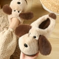 thumbnail image 3 of Otqutp Dog Fuzzy Slippers for Boys Girls Non-Slip Furry Soft House Slides Teen Fall Winter Warm Bedroom Indoor Shoes, 3 of 5