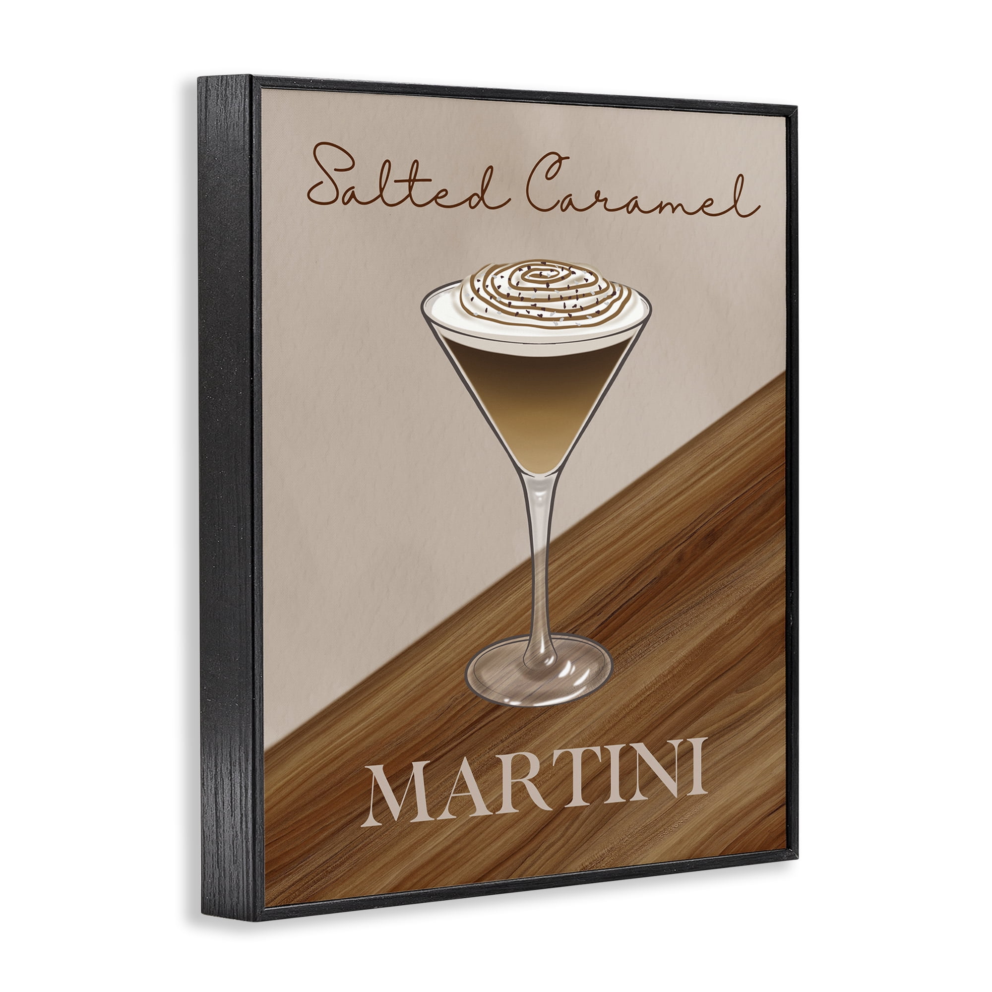Stupell Industries Salted Caramel Martini Black Framed Giclee Art, design by Marcus Prime