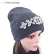 thumbnail image 2 of Gorros de algodón con diamantes de imitación para mujer, gorro de algodón, regalo de Navidad, novedad, invierno, 2019, 2 of 4