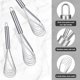thumbnail image 3 of Juego de 3 batidores planos de acero inoxidable para cocina de 8, 10 y 11,6 pulgadas, de alambre plano de acero inoxidable, para huevos, batidor de 6 alambres, para cocinar, mezclar, batir y remover., 3 of 6