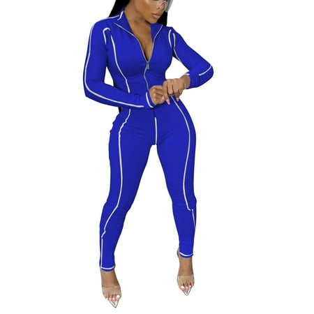 

Plus Size Jumpsuits For Women Romper Wide Leg Jumpsuit For Women Fashion Casual Solid Color Long Sleeve Zipper Skinny Romper Jumpsuit Women s Jumpsuits Rompers & Overalls One Piece Jumpsuits For Wome