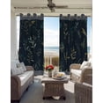 thumbnail image 4 of Black Spring Floral Blackout Curtains 90 Inches Long for Bedroom, Watercolor Botanical Flower Striped Thermal Insulated Room Darkening Black Out Window Curtain Panels Grommet Drapes for Living Room, 4 of 8