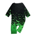 thumbnail image 4 of Halloween Pajamas, Family Matching Pajamas, Halloween Pajamas for Family, Halloween Family Pajama Set Black Green Bat Gradient Long Sleeve Pants for Spooky Season, Baby 12 Months, 4 of 4
