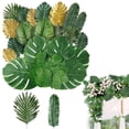 thumbnail image 2 of 30 Pcs Palm Leaves Artificial Tropical Monstera - 8 Kinds Large Small Green Fake Palm Leaf with Stems for Safari Jungle Hawaiian Luau Party Table Decoration Wedding Birthday Theme Party Decorations, 2 of 8