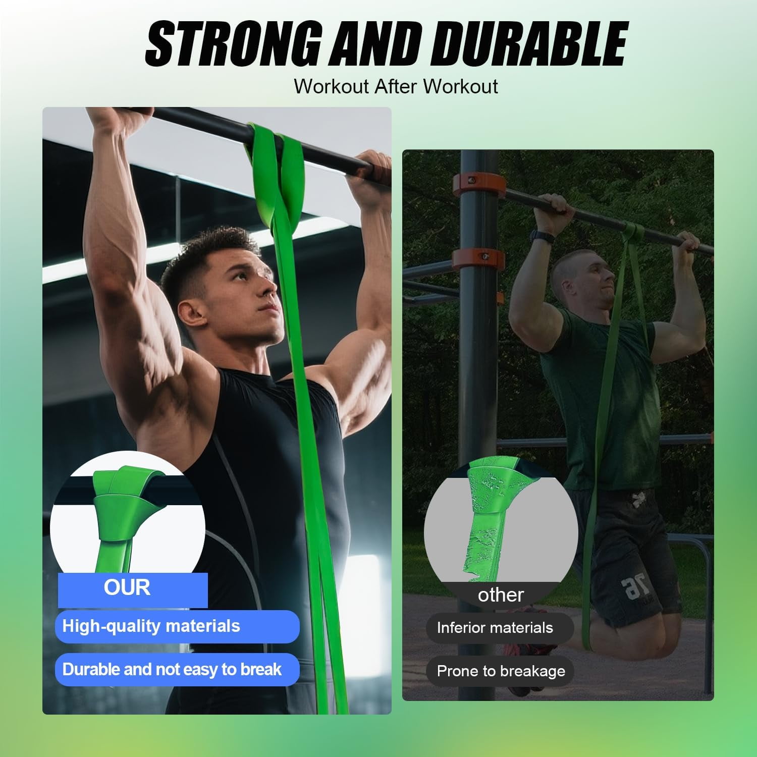 Resistance Bands,Pull Up Assist Bands Set with Handles, Exercise & Workout Bands with Door Anchor for Men & Women – Home Fitness Equipment for Strength Training, Stretching